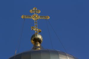 orthodox Christian cross on onion dome