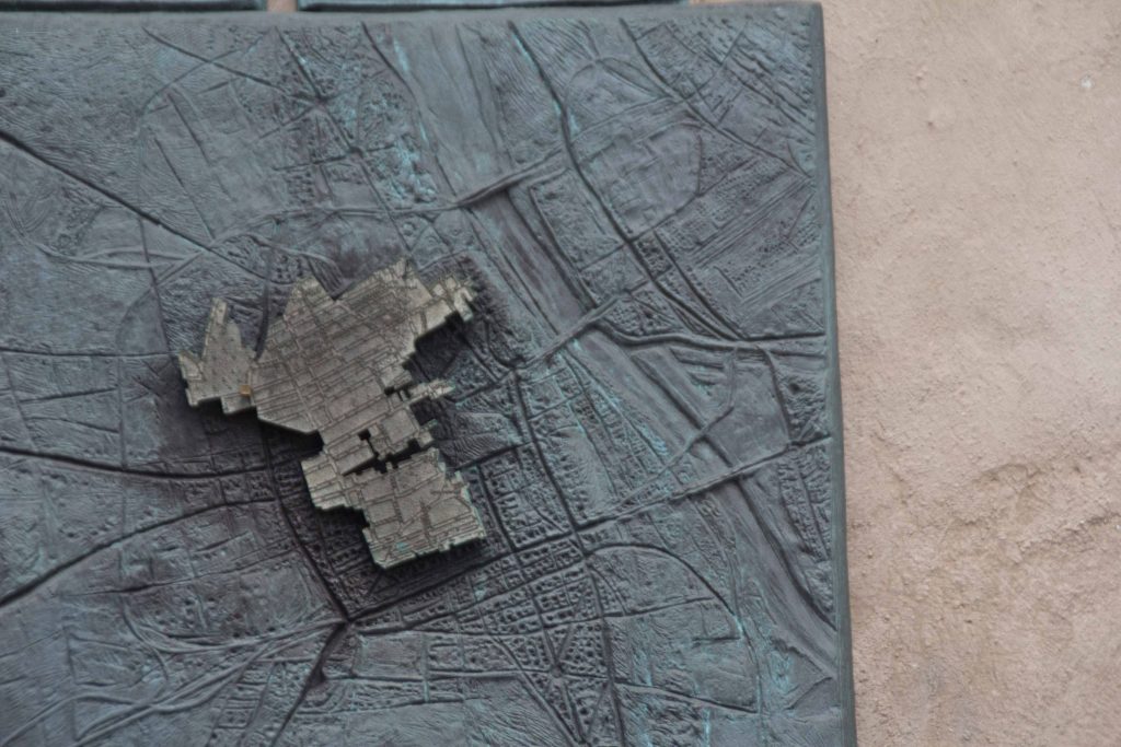 Relief showing extent of Warsaw Ghetto