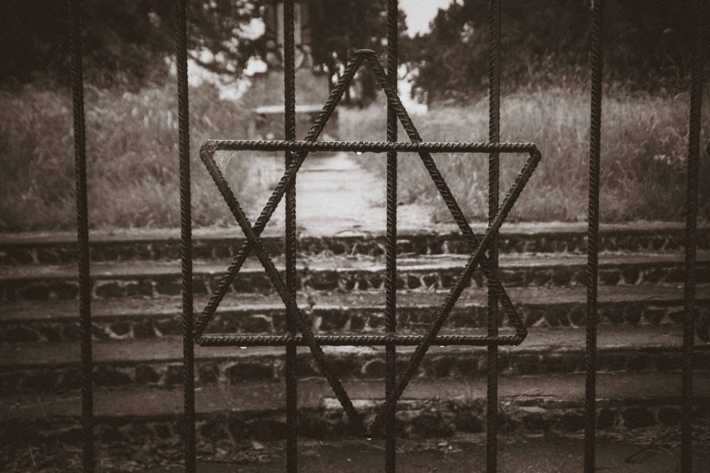 Star of David on a cemetery gate, Lithuania